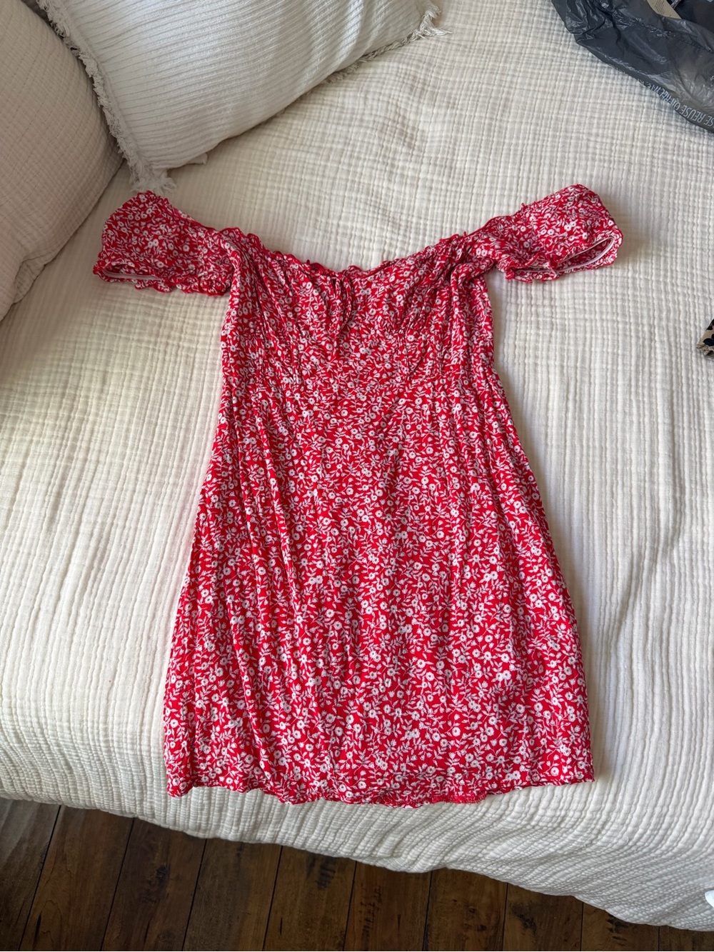 Princess Polly Red Floral Off-Shoulder Mini Dress